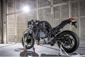 Electric powered bike unveiled by Kawasaki...
