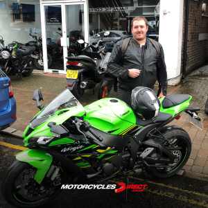 Arnie collecting his ZX10R